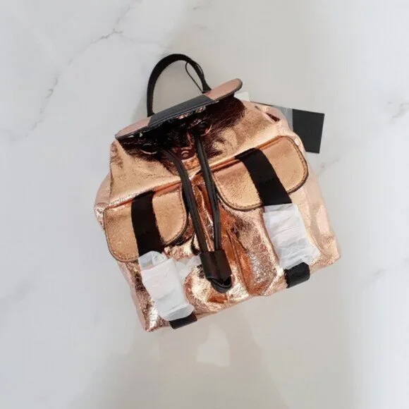 NWT Kendall + Kylie copper logo metallic backpack